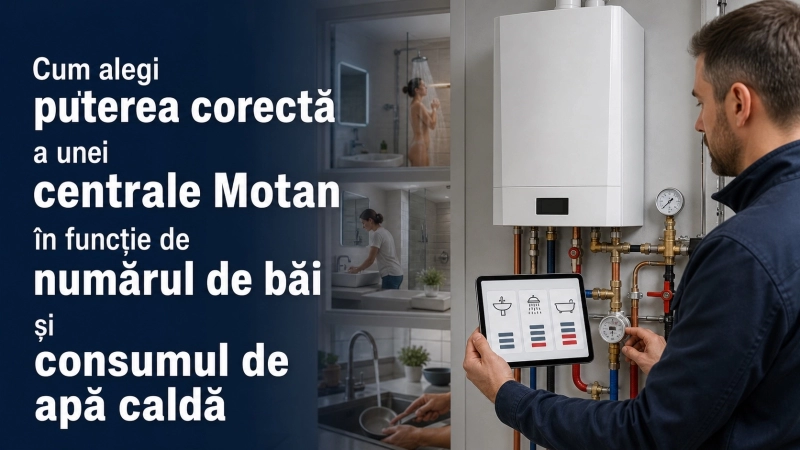 Cum alegi puterea unei centrale Motan în funcție de necesarul de apă caldă